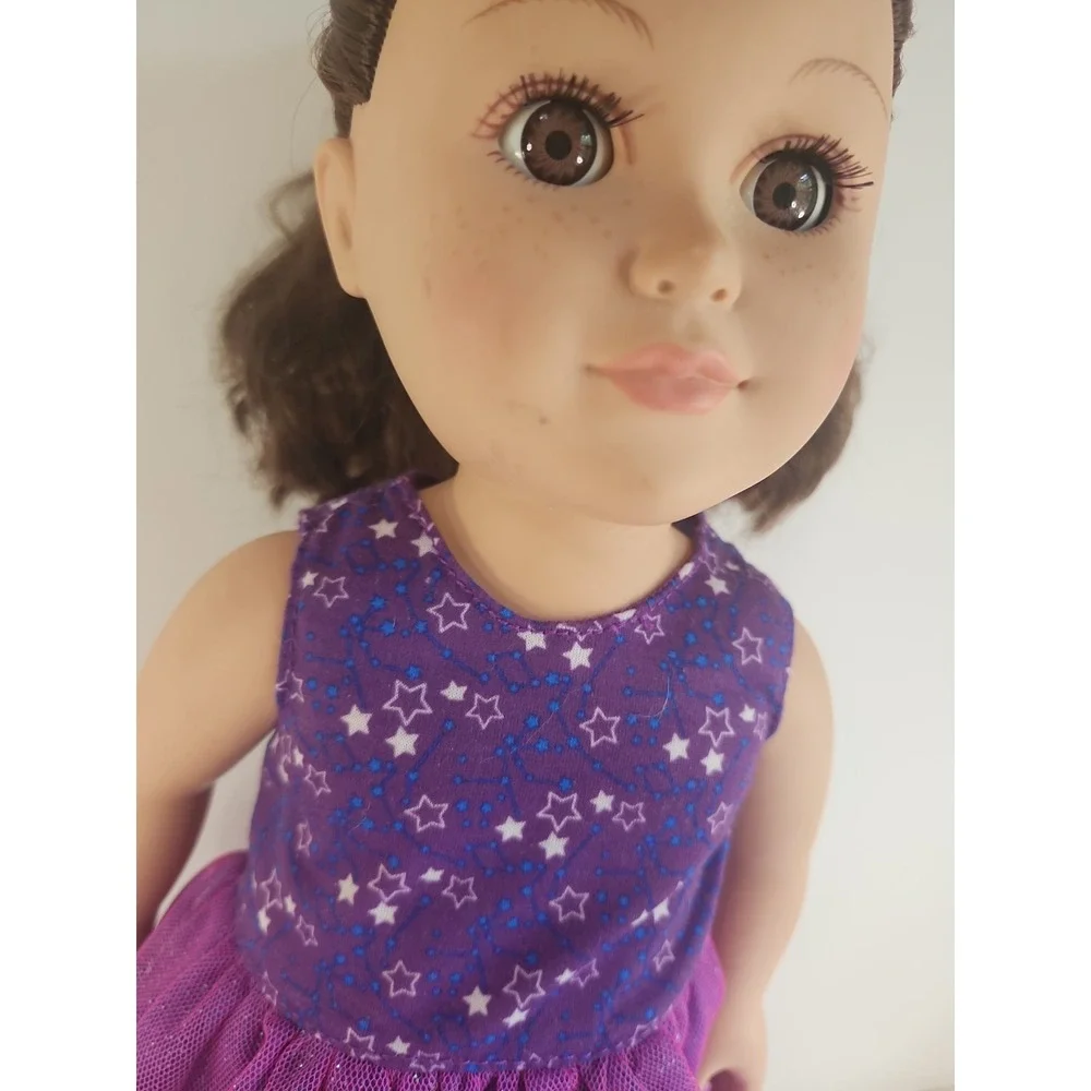 My Life Doll 2013 Brown Wavy Hair With Purple Star Dress Has  Blemishes‎ Photos